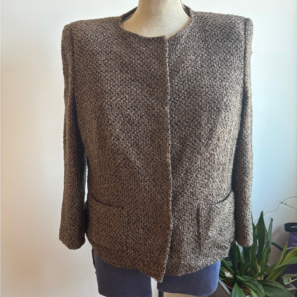 Women's Brown Chenille Jacket by Escada